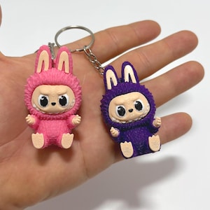 Labubu Keychain, Cute 3D Printed Mini Accessory for Keys, Bags & Collectors, Colorful Durable PLA Toy, Perfect Gift for Fans and Kids