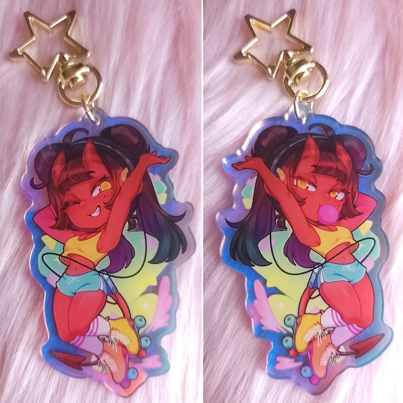 Meru the Succubus NEW Acrylic Keychain Roller Girl Meru