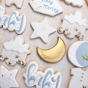 Over the moon baby shower cookies set/ cookies favors/gifts
