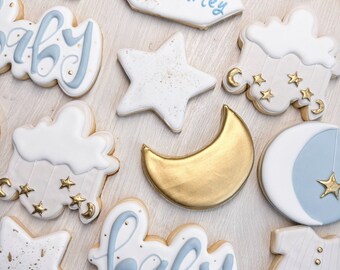 Over the moon baby shower cookies set/ cookies favors/gifts