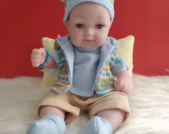Silikon Babypuppe, Reborn Baby, Rebornpuppe Mini Babypuppe, Silikonpuppe Baby, Vollsilikon Rebornpuppe, Kinder Geschenk, Junge oder Mädchen Baby