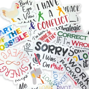 Consulting/Corporate Lingo/Phrases Stickers & Magnets (3 inches) - Bulk Purchase - Random Designs
