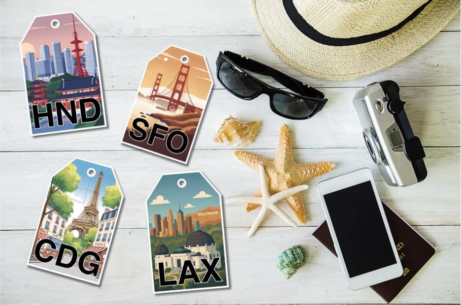 Personalized Airport Code Luggage Tag Stickers: Travel Decals