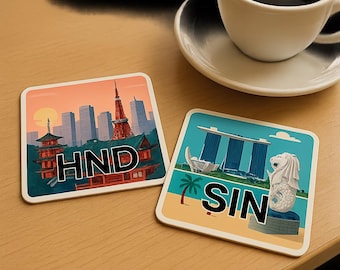 Airport Code Magnetic Coaster: Travel Souvenir, IATA Design