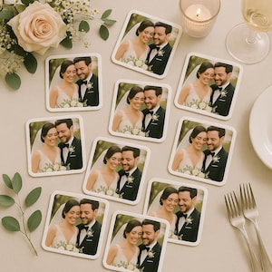 Custom Wedding Magnet Coaster – Save the Date, Wedding Favor, Personalized Wedding Coaster Magnet, Wedding Keepsake, Engagement Announcement
