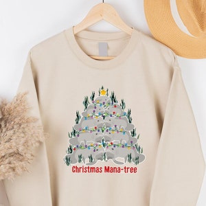 Manatee Hoodies, Christmas Crewneck Sweatshirt, Ocean Animal Long Sleeve Shirt, Seaworld Hoodies, Holiday Sweatshirt, Manatee Support Hoodie