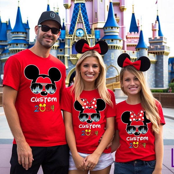 Custom Disneyworld Shirts, Personalized Disney Trip T Shirts, Mickey Mouse T -Shirt, Customized Family Trip TShirts, Gifts for Kids