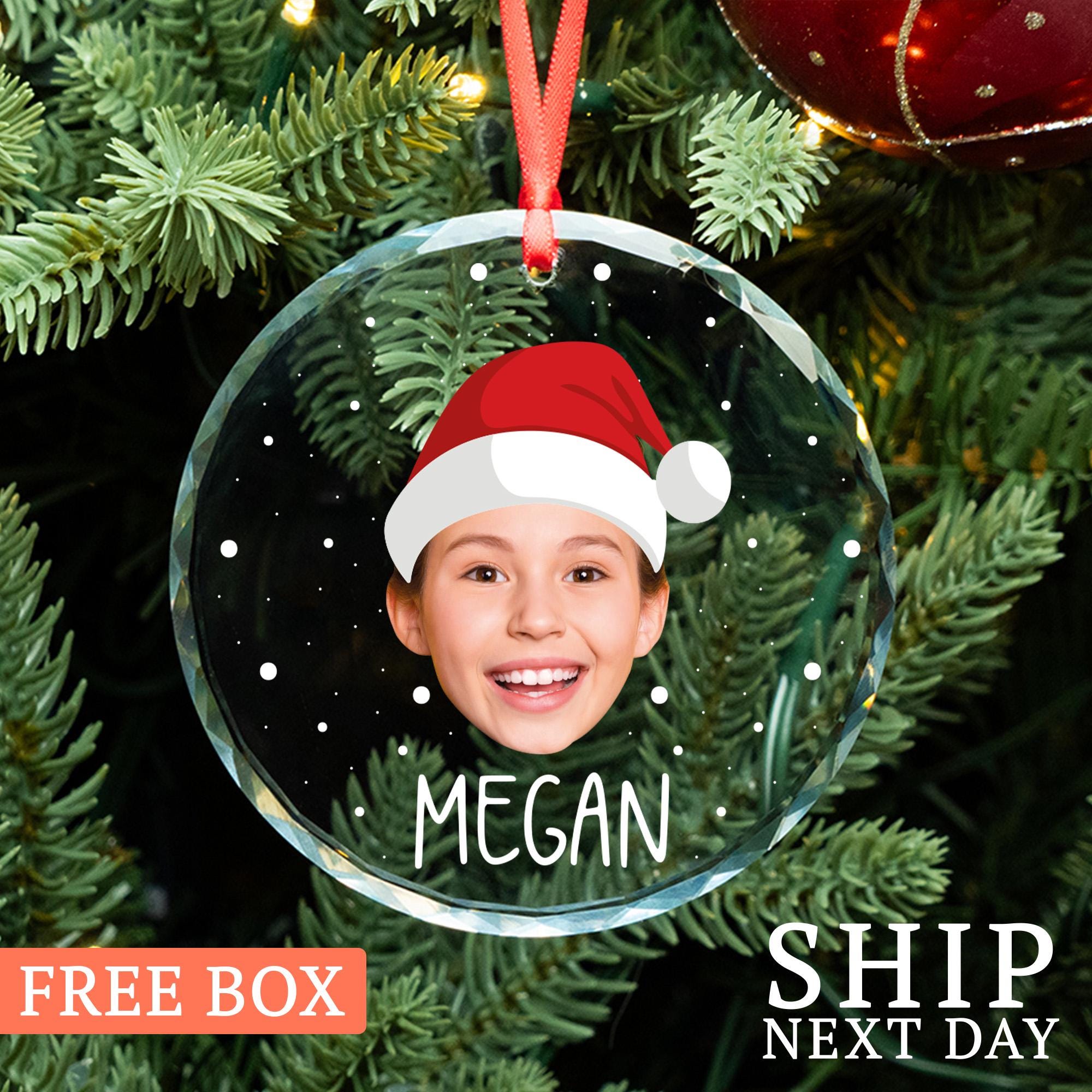 Personalized Photo Ornament, Christmas Ornament, Custom Name Ornament, Christmas 2024 Family Ornament , Christmas Gift, Glass Ornament