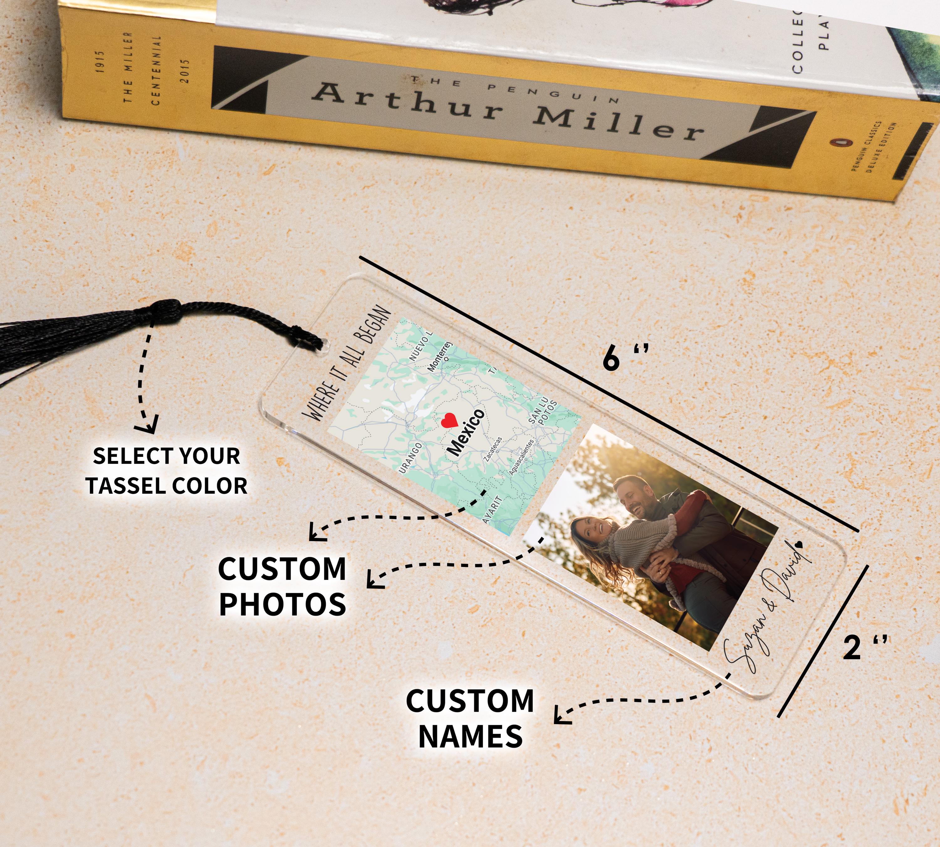 Custom Valentines Day Bookmark, Couple Anniversary Gifts, Map Bookmark, Valentines Day Bookmark, Where It All Began, Gift for Girlfriend