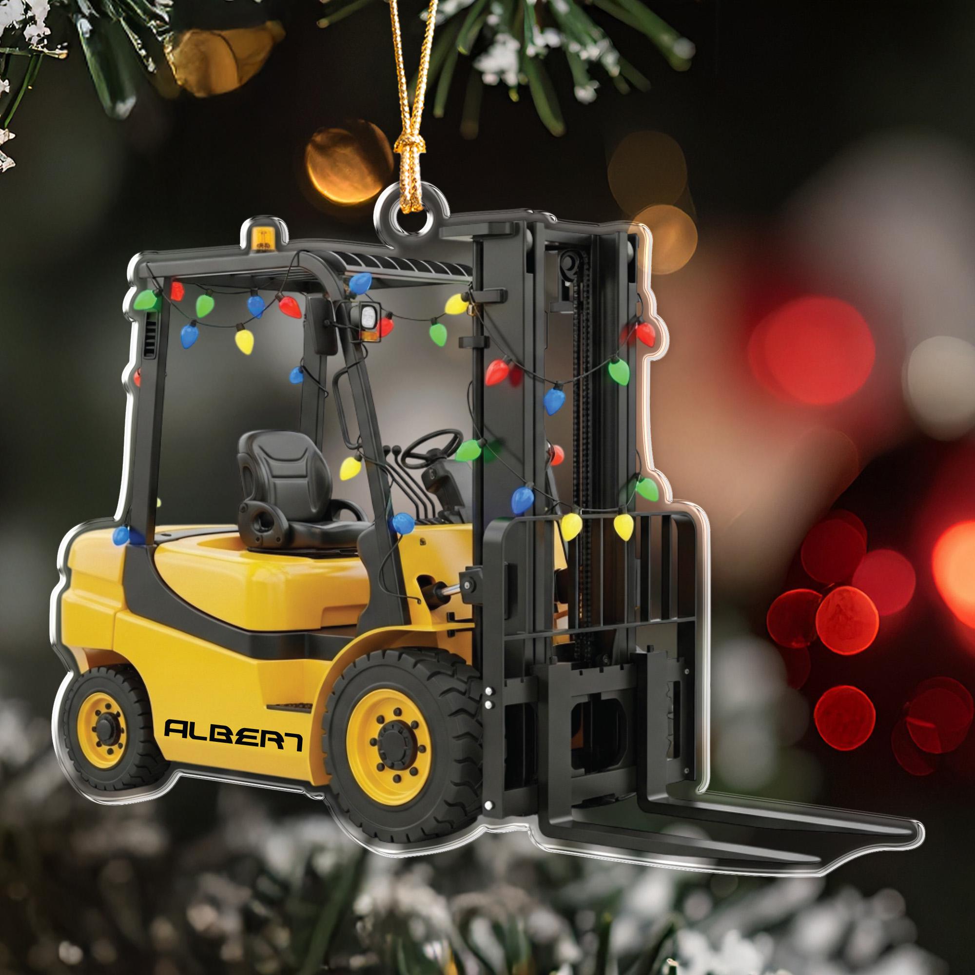 Personalized Forklift Ornament, Custom Name Warehouse Worker Gift, Forklift Operator Christmas Keepsake, Driver Holiday Decor, Xmas Gift