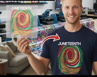 Colorful Juneteenth Fingerprint DTF Transfer Celebrate Freedom Iron-On Ready To Press
