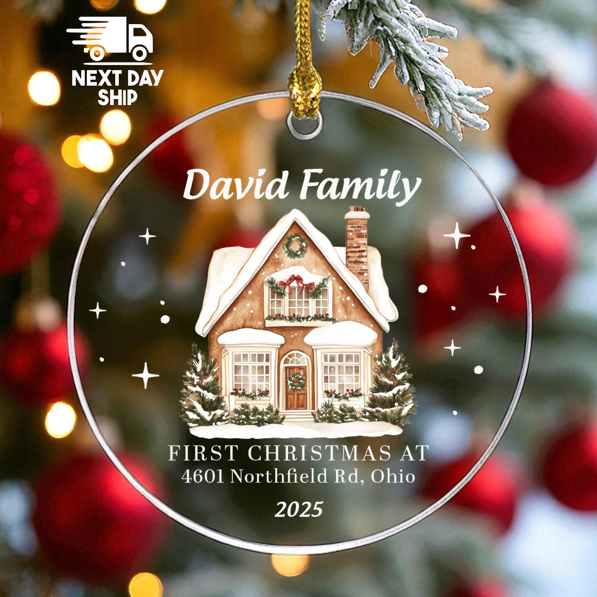 First Christmas at Our New Home Ornament, Personalized Family Address Keepsake 2025, Housewarming Gift, Our Sweet Holiday Haven