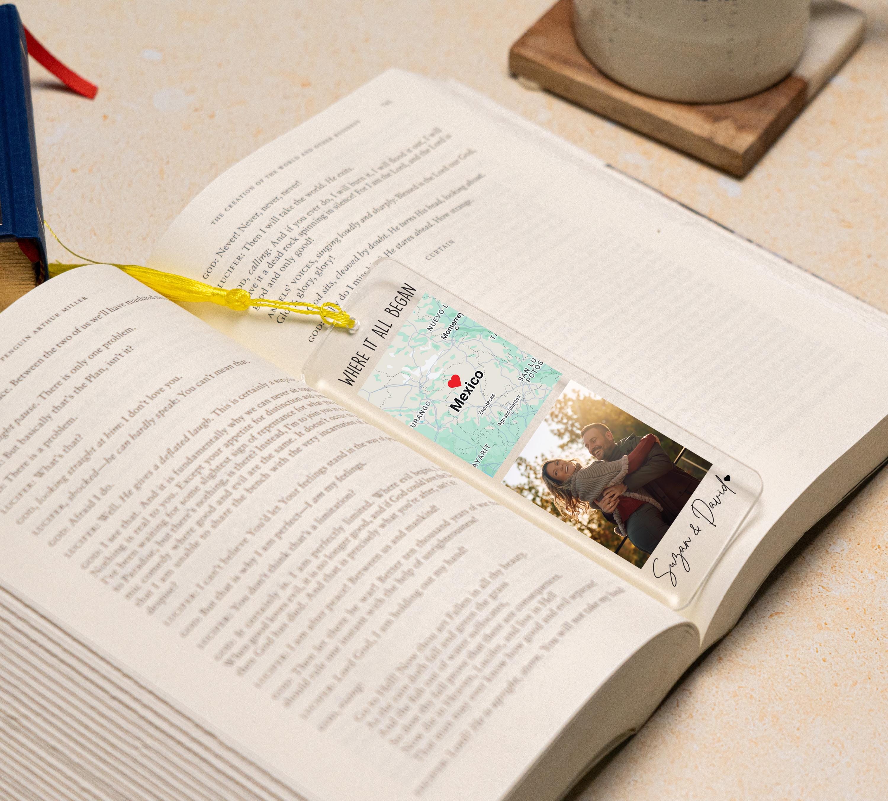 Custom Valentines Day Bookmark, Couple Anniversary Gifts, Map Bookmark, Valentines Day Bookmark, Where It All Began, Gift for Girlfriend