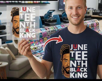 Juneteenth Black King DTF Transfer, Empowering Black Heritage Iron-On Decal for Freedom Day, Cultural Pride Heat Transfer