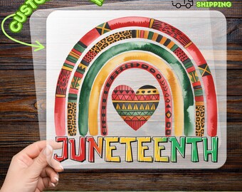 Juneteenth Rainbow African Patterns DTF Transfer, Empowering Freedom Day Iron-On Decal, African American Pride Heat Transfer