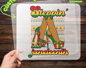 Steppin' into Juneteenth High Heels DTF Transfer, Cultural Pride Iron-On Decal, African Heritage Heat Transfer for Empowerment