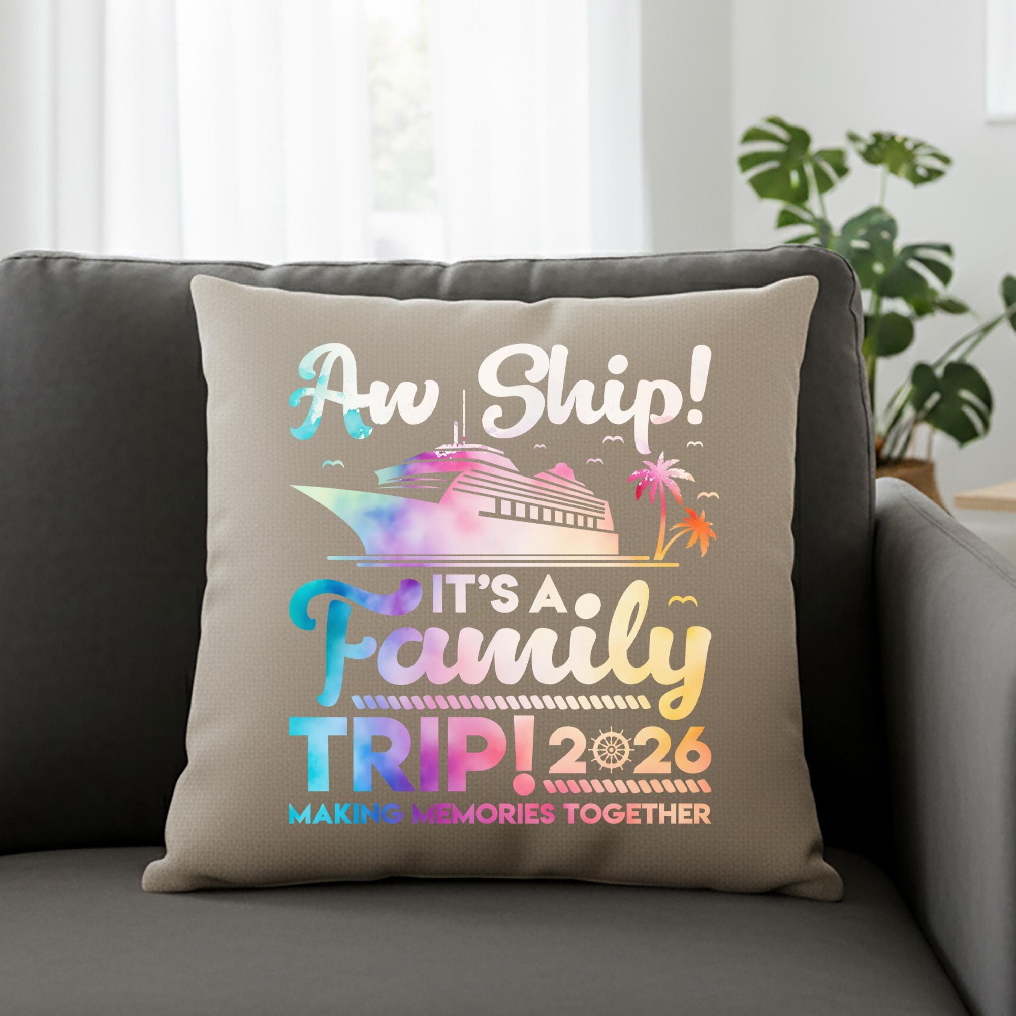 Aw Ship Family Trip 2026 DTF Transfer Decal, Cruise Vacation Heat ...