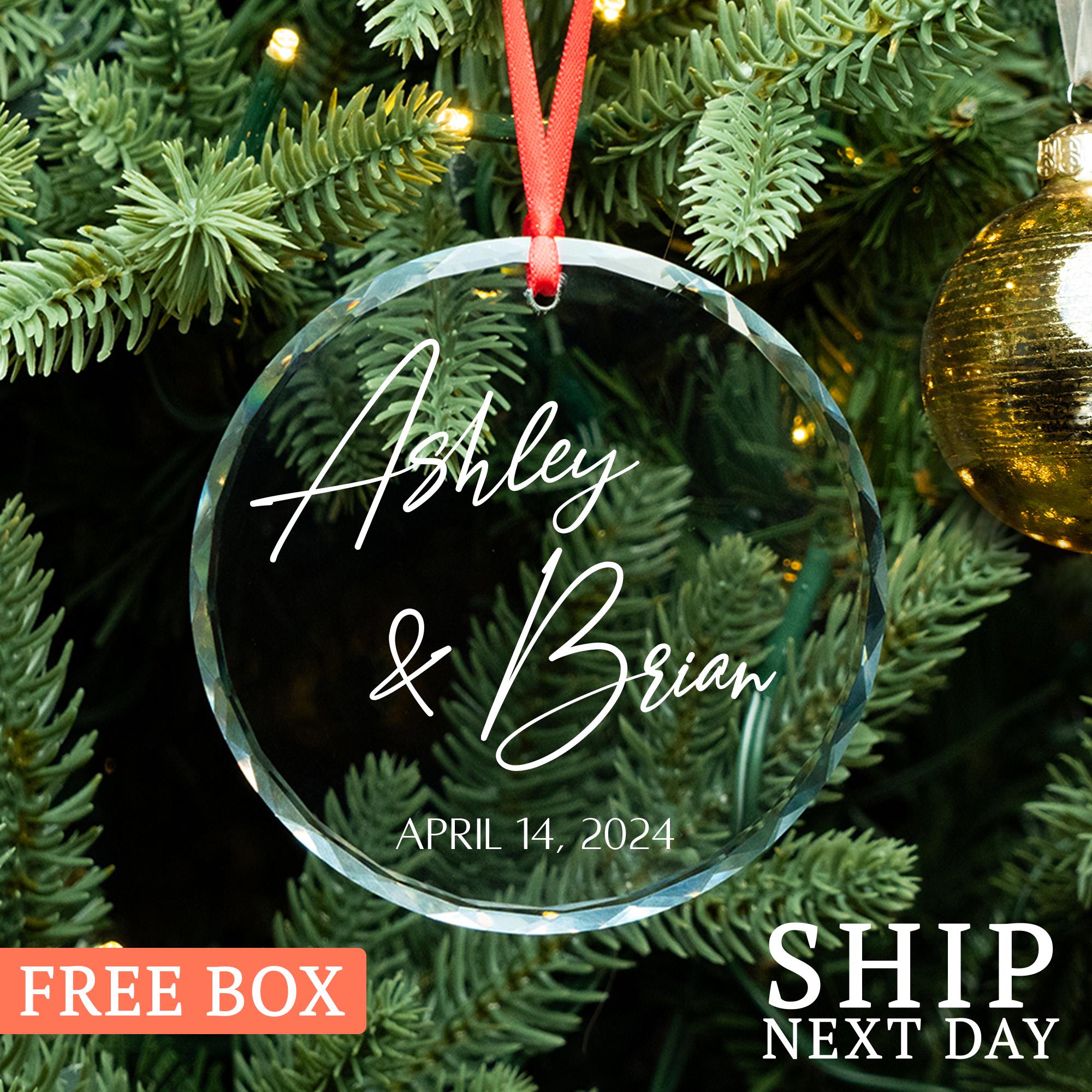 Personalized Engaged Ornament, Holiday Ornament, Family Ornament, Customized Name Ornament, Christmas Gift 2025, Christmas Tree Decoration