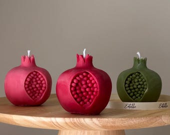 Pomegranate Soy Wax Candle: Vegan Minimalist Decor