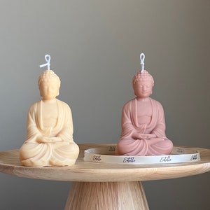 Bougie Bouddha en cire de soja : statuette sculpturale bougie, décoration d&#39;intérieur