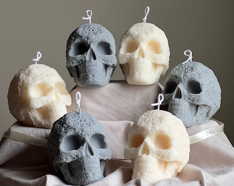 Halloween Skull Candle| Handmade Gift| Cool Candle| Spooky Soy Wax Candle|Hand Poured Sculptural Candle|Aesthetic Home Decor| Halloween Gift