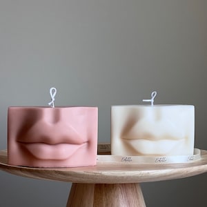 Lips Candle | Handmade Gift | Trendy Candle| Soy Wax Candle | Hand Poured Sculptural Candle| Pillar Candle|Aesthetic Minimalist Decor |Vegan