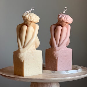 Bougie de dame | Bougie de buste de femme| Bougie en forme de cire de soja pilier sculptural| Décoration intérieure esthétique| Bougie de statue féminine| Bougie unique