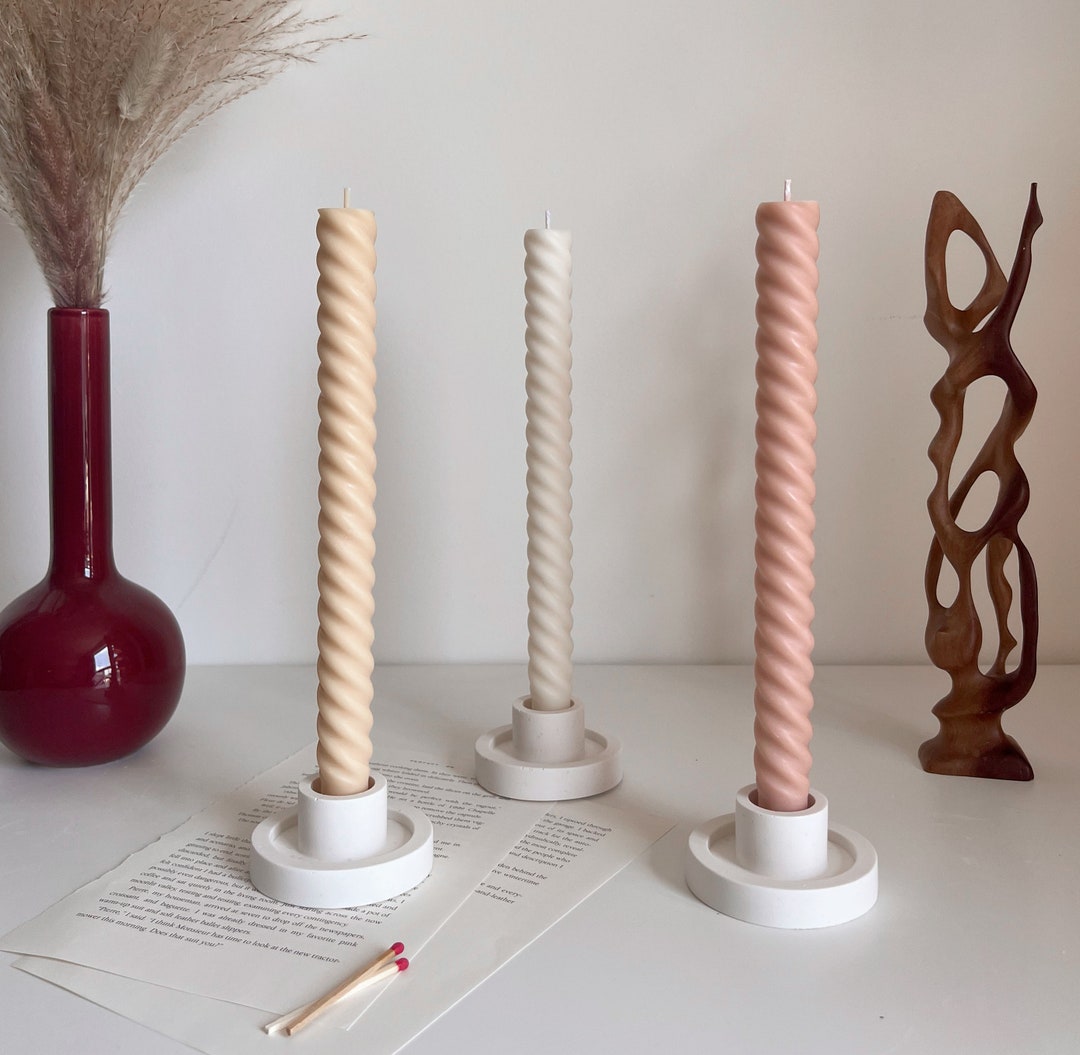 Tall Twisted Taper Candle Twisted Pillar Candle Shaped Candle Twisted