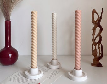 Tall Twisted Taper Candle| Twisted Pillar Candle| Shaped Candle| Twisted Candle| Handmade Decor| Dinner Candle| Pastel Candle|Soy wax candle