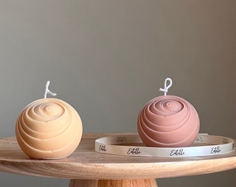 Lined Ball Soy Candle: Sculptural Home Decor