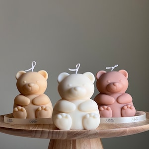 Big Teddy Candle | Sculptural Pillar Candle | House Warming Gift |Custom Color Scent |Cute Nursery Home Decoration | Vegan |Baby Shower Gift