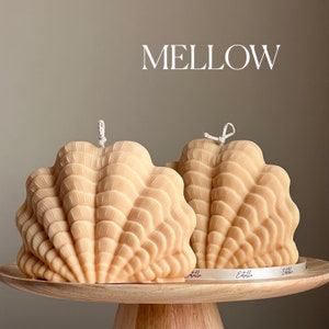 Huge Shell Candle Decorative Soy Wax Candle Clam shell candle Aesthetic Candle Pillar Candle Vegan Unique Candle Gift For Her Mellow