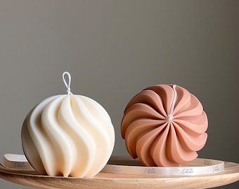 Handmade Swirl Ball Candle | Trendy Home Decor