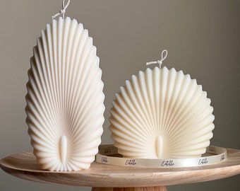 Sea Shell Candle Duo| Decorative Soy Wax Candle | Clam shell candle| Aesthetic Candle| Pillar Candle | Vegan| Unique Candle| Gift For Her