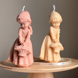 Bougie Jolie Fille | Bougie bébé mignon | Bougie sculpturale en cire de soja pilier| Bougie parfumée personnalisée| Décoration esthétique| Bougie statue| Bougie Unique