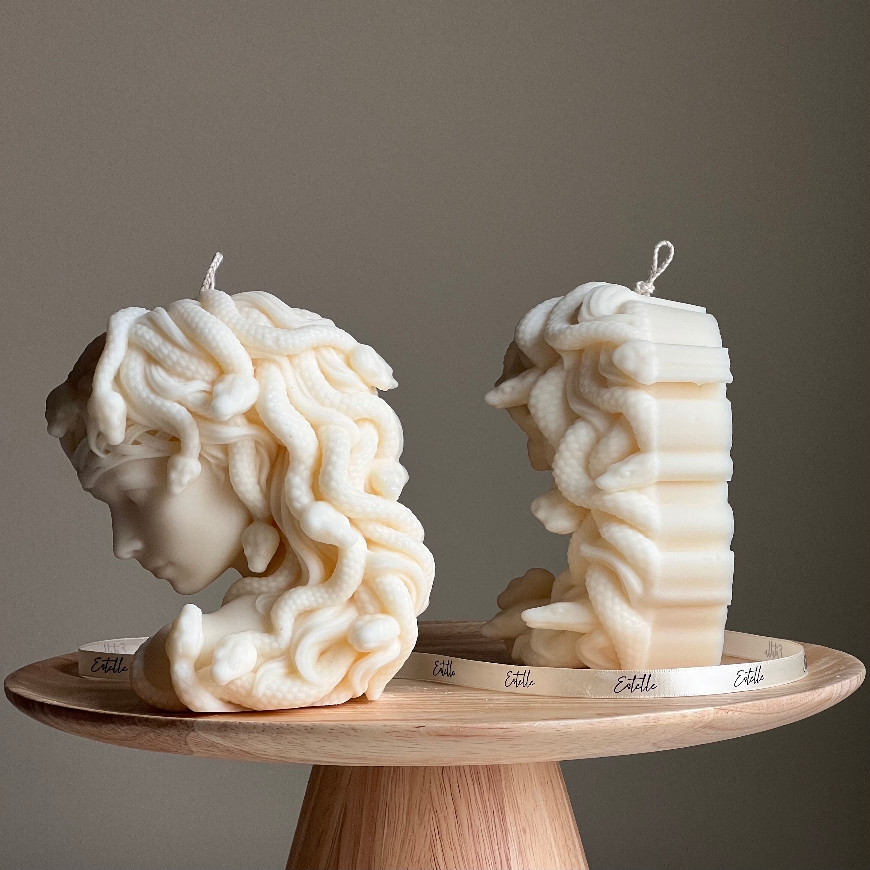 Medusa Soy Wax Candle: Sculptural Woman Head Statue Candle - Etsy