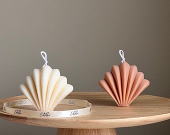 Scallop Shell Candle | Summer decor | Shell candle| Summer gifts| Aesthetic Candle| Pillar Candle| Vegan Candle| Unique Candle| Gift For Her