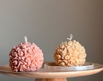 Świeca Flower Ball: Ręcznie robiona, sojowa, wegańska dekoracja do domu