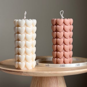 Heart Pillar Candle | Sculptural Pillar Candle | Tall Candle| Custom Color Scent| Aesthetic Soy Pillar Candle| Minimal Home Decoration