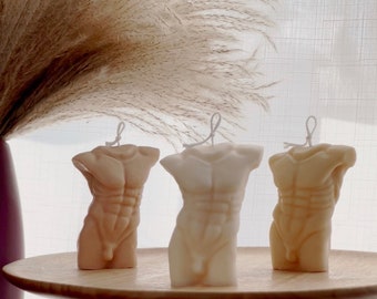 Handmade Male Torso Soy Wax Candle | Home Decor