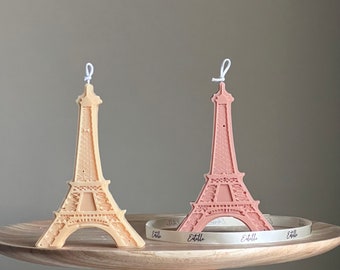 Eiffel Tower Soy Candle: Handmade Decorative Pillar Candle