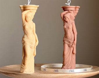 Caryatid Greek Column Candle| Woman Candle| Sculptural Pillar Soy Candle| Lady Bust Candle| Aesthetic Home Decor| Statue Candle| Unique Gift