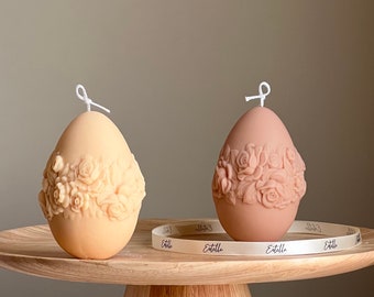 Easter Egg Rose Candle: Handmade Soy Wax Spring Decor