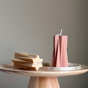 Ribbed Star Pillar Candle | Sculptural Pillar Candle | Trendy Candle| Custom Color Scent| Aesthetic Soy Pillar Candle| Minimal Home Decor
