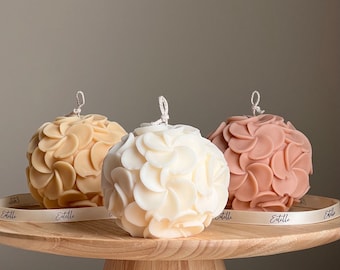 Handmade Plumeria Flower Ball Candle: Soy Wax Decorative Candle