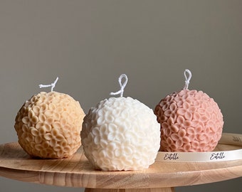 Handmade Soy Wax Ball Candle | Decorative Unscented Candle