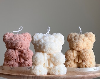 Teddy Bear Soy Wax Candle: Sculptural Home Decor