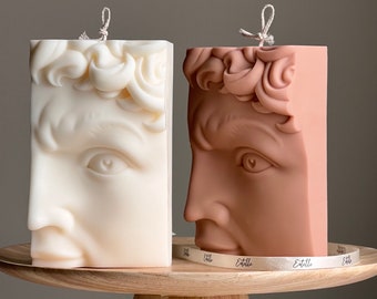 Half David's Head Candle | Decorative Male Bust Candle | Pillar Soy Wax Candle | Aesthetic Interior Decoration| Statue Candle| Unique Candle