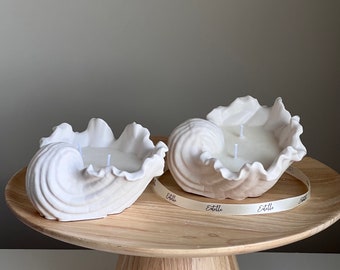Conch Shell Soy Wax Candle | Jesmonite Vessel, Handmade
