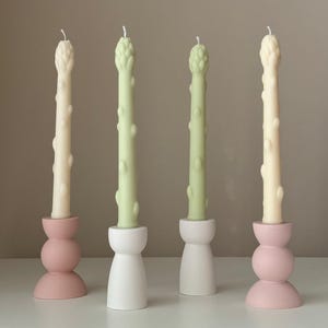 Asparagus Taper Candle: Handmade Soy Wax Dinner Candle